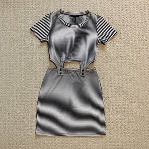 F21 Striped Cutout Dress